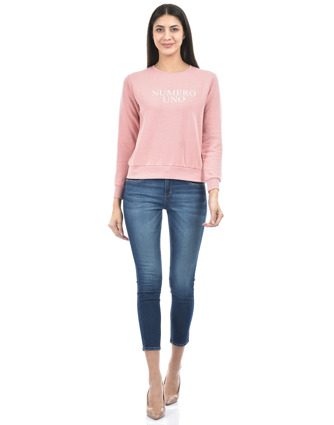 Numero Uno Women Typography Pink Sweat Shirt